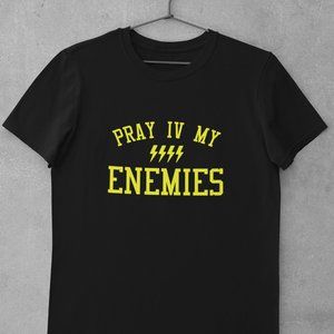 Pray For My Enemies Shirt, 4, IV, Lightning, Black Yellow, Retro, OG